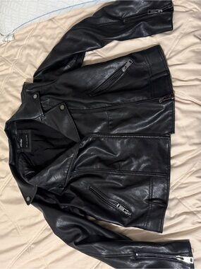 Elodie Black Faux Leather Moto Jacket
